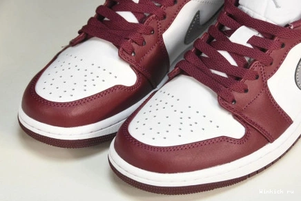 White 1 Jordan Bordeaux Low 1001
